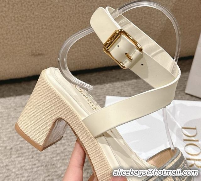 Purchase Dior Dway Heeled Sandals 7cm D22002 Grey 5022013