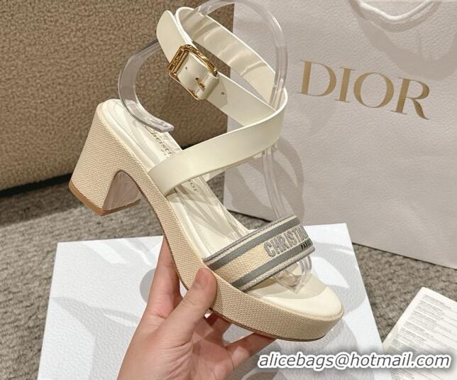 Purchase Dior Dway Heeled Sandals 7cm D22002 Grey 5022013