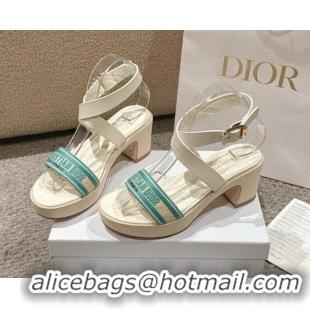 Grade Quality Dior Dway Heeled Sandals 7cm D22002 Green 022012