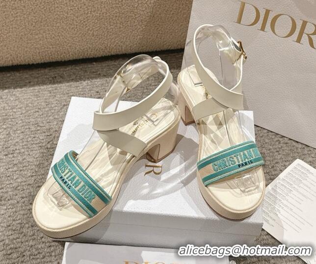 Grade Quality Dior Dway Heeled Sandals 7cm D22002 Green 022012