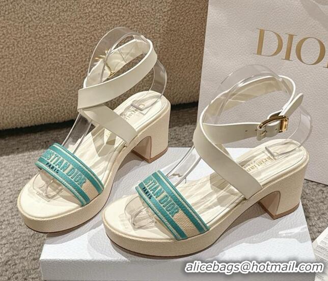 Grade Quality Dior Dway Heeled Sandals 7cm D22002 Green 022012