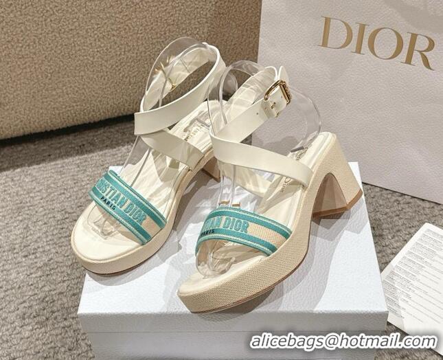 Grade Quality Dior Dway Heeled Sandals 7cm D22002 Green 022012