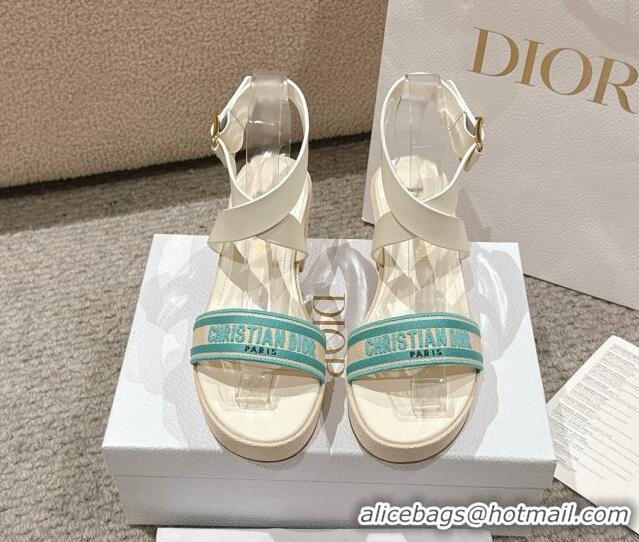 Grade Quality Dior Dway Heeled Sandals 7cm D22002 Green 022012