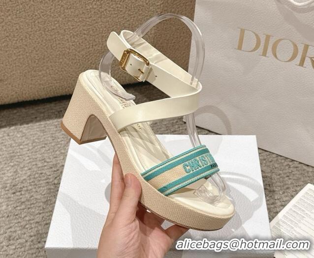 Grade Quality Dior Dway Heeled Sandals 7cm D22002 Green 022012