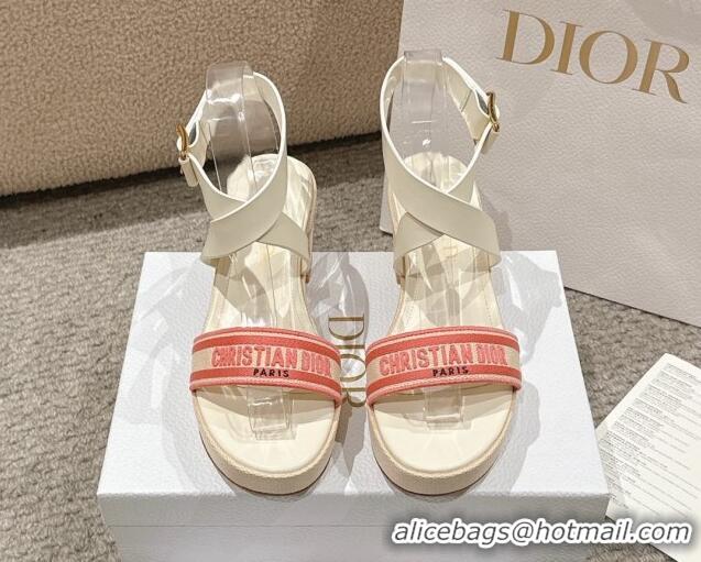 Low Price Dior Dway Heeled Sandals 7cm D22002 Pink 5022011