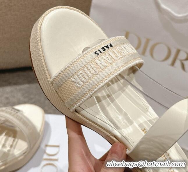 Top Grade Dior Dway Heeled Sandals 7cm D22002 Beige 5022010