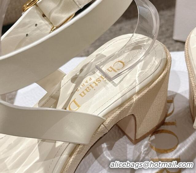 Top Grade Dior Dway Heeled Sandals 7cm D22002 Beige 5022010