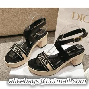 Pretty Style Dior Dway Heeled Sandals 7cm D22002 Black 5022002