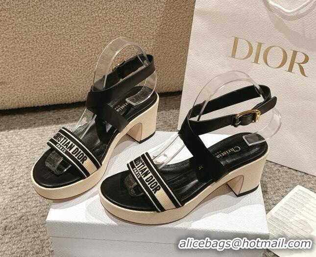 Pretty Style Dior Dway Heeled Sandals 7cm D22002 Black 5022002