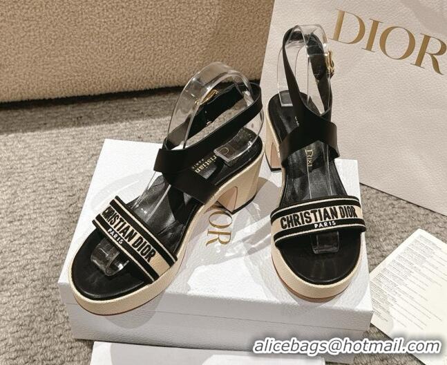 Pretty Style Dior Dway Heeled Sandals 7cm D22002 Black 5022002