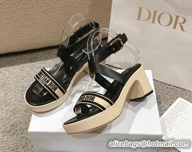 Pretty Style Dior Dway Heeled Sandals 7cm D22002 Black 5022002