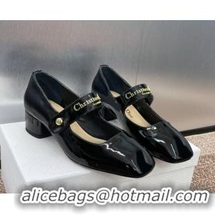 Charming Dior D-Lane Mary Janes Pumps 3.5cm in Patent Calfskin Black 0220054