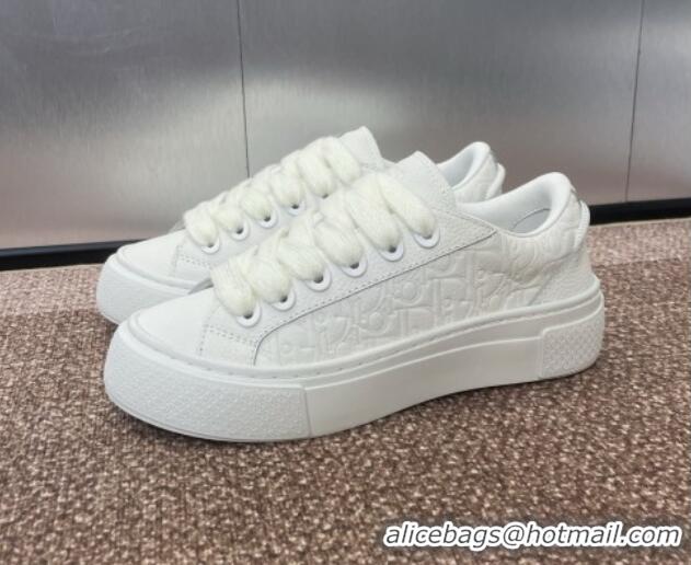 Luxurious Travis x Dior B33 Low-top Sneakers in Oblique Calfskin All White 0220084