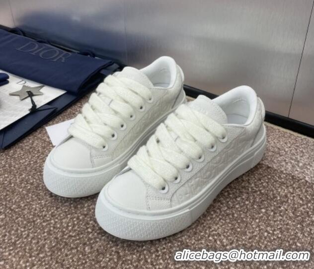 Luxurious Travis x Dior B33 Low-top Sneakers in Oblique Calfskin All White 0220084