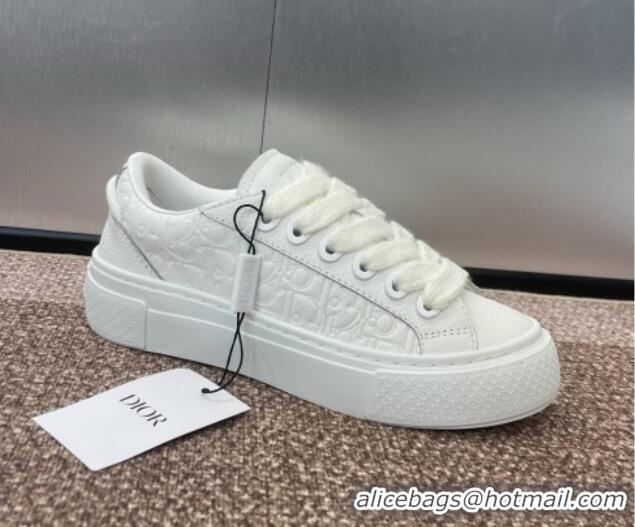 Luxurious Travis x Dior B33 Low-top Sneakers in Oblique Calfskin All White 0220084