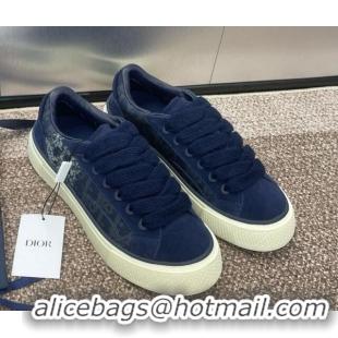 Lowest Price Travis x Dior B33 Low-top Sneakers in Printed Oblique and Suede Navy Blue 0220085