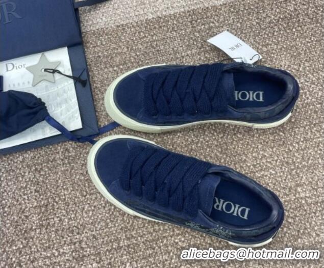 Lowest Price Travis x Dior B33 Low-top Sneakers in Printed Oblique and Suede Navy Blue 0220085