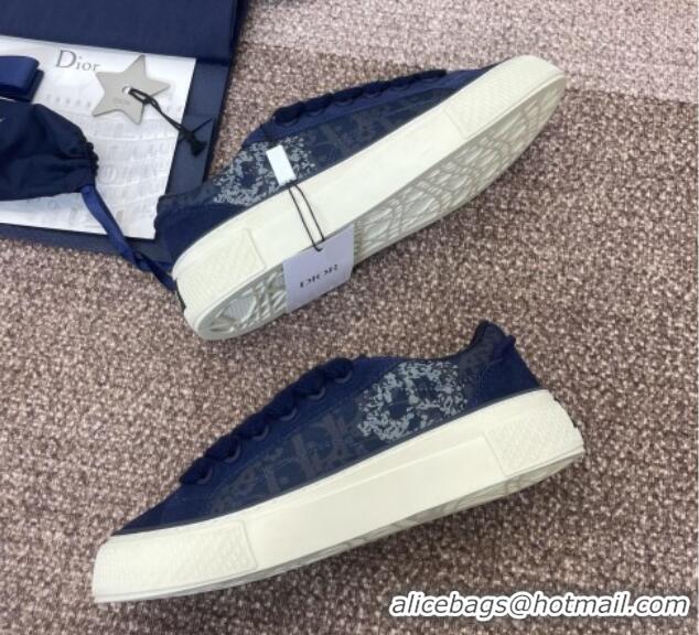 Lowest Price Travis x Dior B33 Low-top Sneakers in Printed Oblique and Suede Navy Blue 0220085