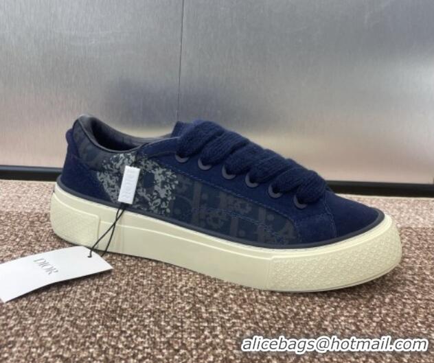 Lowest Price Travis x Dior B33 Low-top Sneakers in Printed Oblique and Suede Navy Blue 0220085