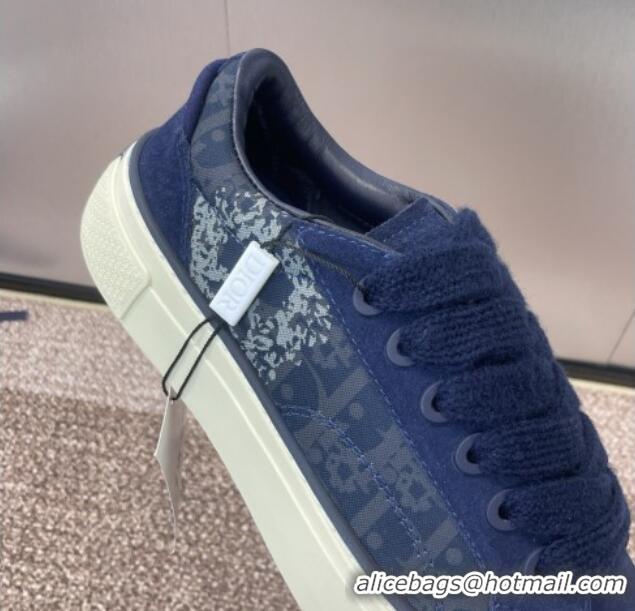 Lowest Price Travis x Dior B33 Low-top Sneakers in Printed Oblique and Suede Navy Blue 0220085