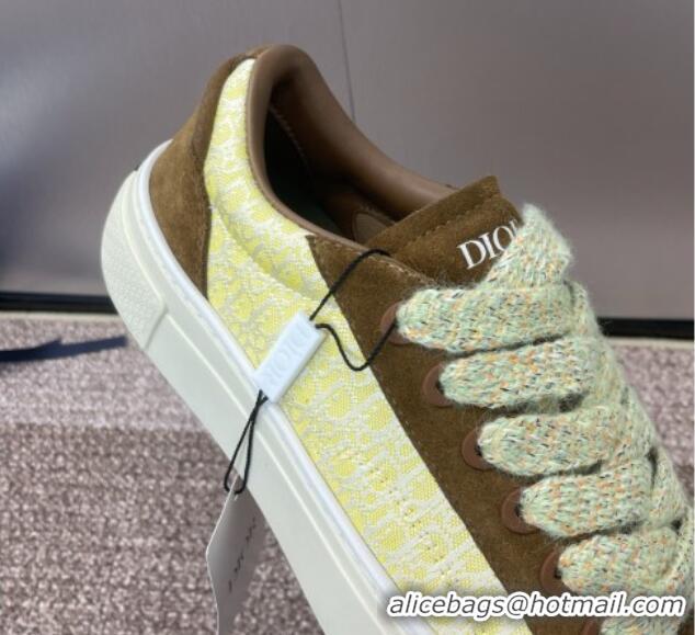 Purchase Travis x Dior B33 Low-top Sneakers in Oblique Jacquard and Suede Yellow/Brown 0220086