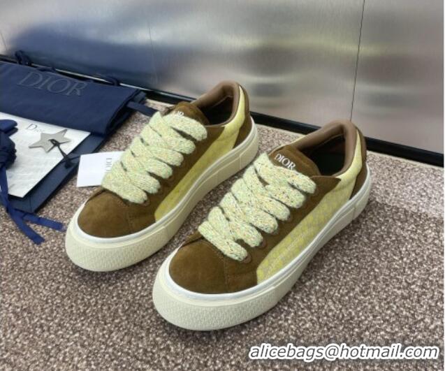 Purchase Travis x Dior B33 Low-top Sneakers in Oblique Jacquard and Suede Yellow/Brown 0220086