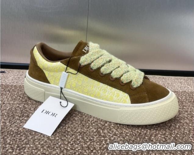 Purchase Travis x Dior B33 Low-top Sneakers in Oblique Jacquard and Suede Yellow/Brown 0220086