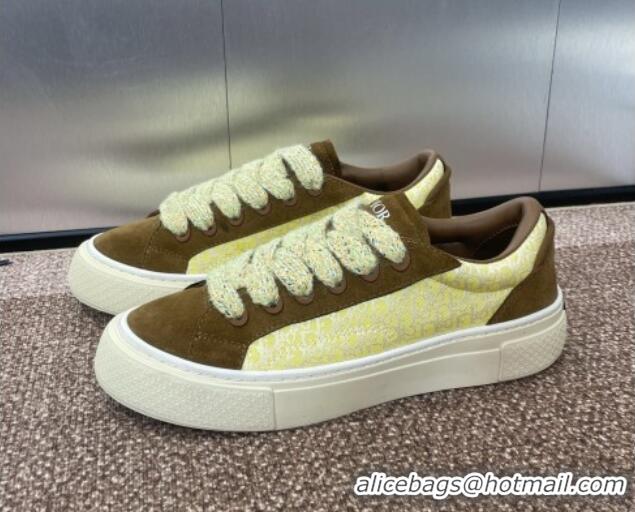 Purchase Travis x Dior B33 Low-top Sneakers in Oblique Jacquard and Suede Yellow/Brown 0220086