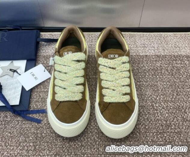 Purchase Travis x Dior B33 Low-top Sneakers in Oblique Jacquard and Suede Yellow/Brown 0220086