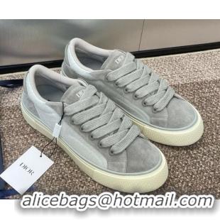 Luxury Travis x Dior B33 Low-top Sneakers in Oblique Jacquard and Suede Grey 0220087