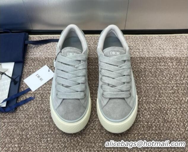 Luxury Travis x Dior B33 Low-top Sneakers in Oblique Jacquard and Suede Grey 0220087