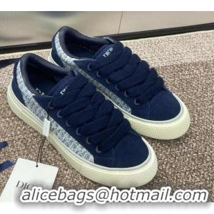 Good Quality Travis x Dior B33 Low-top Sneakers in Oblique Jacquard and Suede Navy Blue 0220088