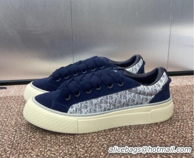 Good Quality Travis x Dior B33 Low-top Sneakers in Oblique Jacquard and Suede Navy Blue 0220088