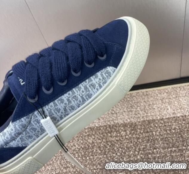 Good Quality Travis x Dior B33 Low-top Sneakers in Oblique Jacquard and Suede Navy Blue 0220088