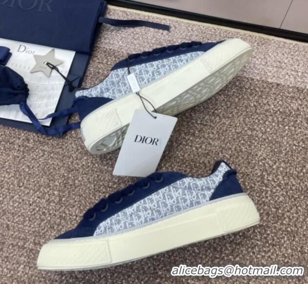 Good Quality Travis x Dior B33 Low-top Sneakers in Oblique Jacquard and Suede Navy Blue 0220088