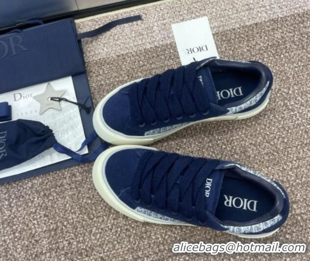 Good Quality Travis x Dior B33 Low-top Sneakers in Oblique Jacquard and Suede Navy Blue 0220088