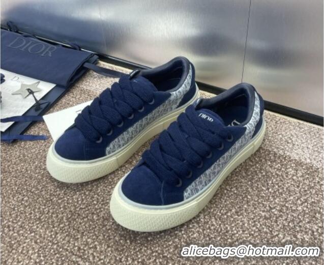 Good Quality Travis x Dior B33 Low-top Sneakers in Oblique Jacquard and Suede Navy Blue 0220088