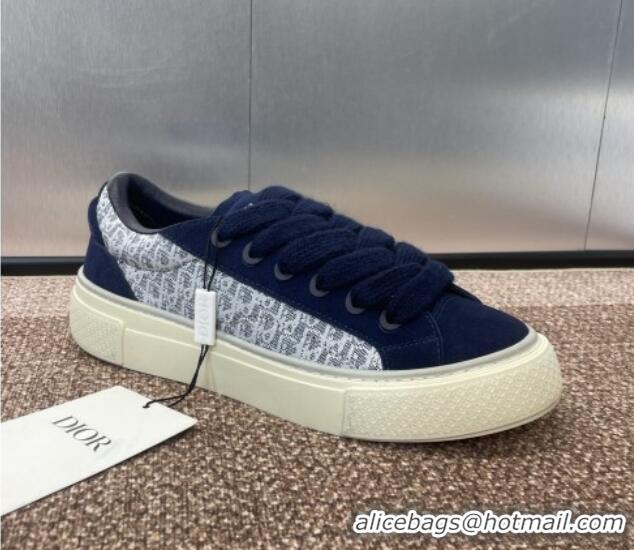 Good Quality Travis x Dior B33 Low-top Sneakers in Oblique Jacquard and Suede Navy Blue 0220088