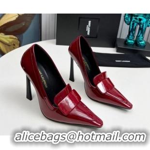 Luxurious Saint Laurent D'ORSAY High Heel Pumps 11cm in Patent Leather Burgundy 1226093