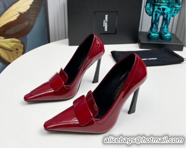 Luxurious Saint Laurent D'ORSAY High Heel Pumps 11cm in Patent Leather Burgundy 1226093