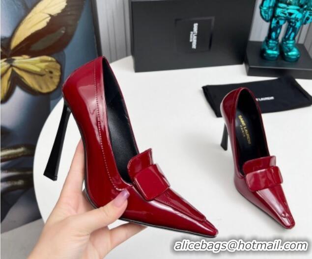 Luxurious Saint Laurent D'ORSAY High Heel Pumps 11cm in Patent Leather Burgundy 1226093