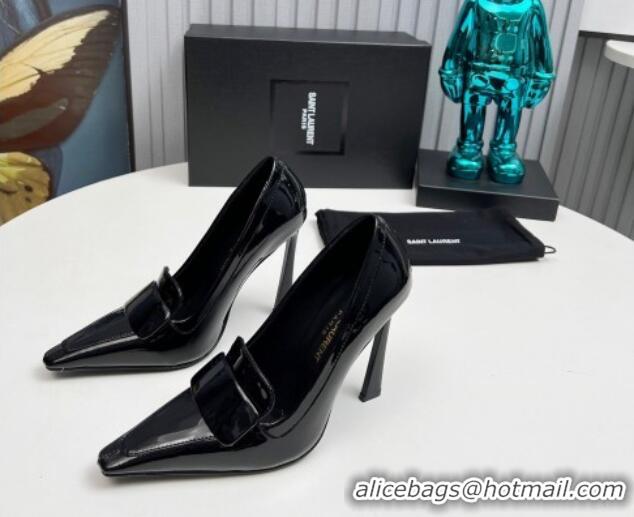 Good Quality Saint Laurent D'ORSAY High Heel Pumps 11cm in Patent Leather Black 1226094