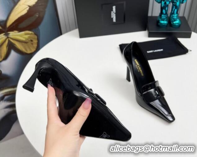 Good Quality Saint Laurent D'ORSAY High Heel Pumps 11cm in Patent Leather Black 1226094