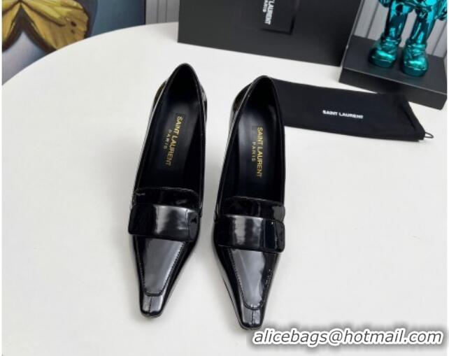 Good Quality Saint Laurent D'ORSAY High Heel Pumps 11cm in Patent Leather Black 1226094