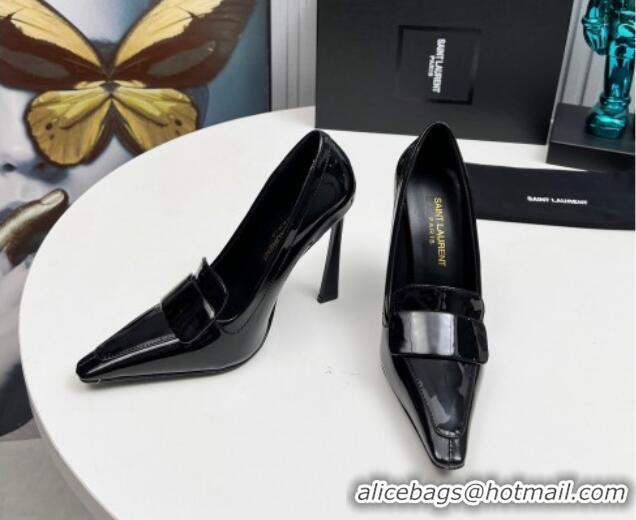 Good Quality Saint Laurent D'ORSAY High Heel Pumps 11cm in Patent Leather Black 1226094