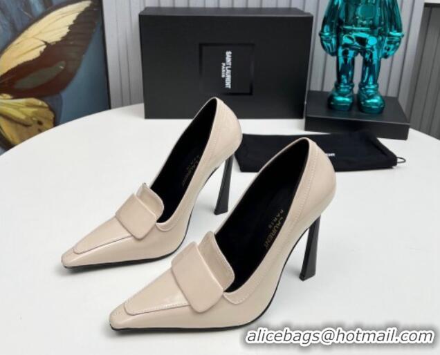 Grade Quality Saint Laurent D'ORSAY High Heel Pumps 11cm in Patent Leather Light Beige 1226095