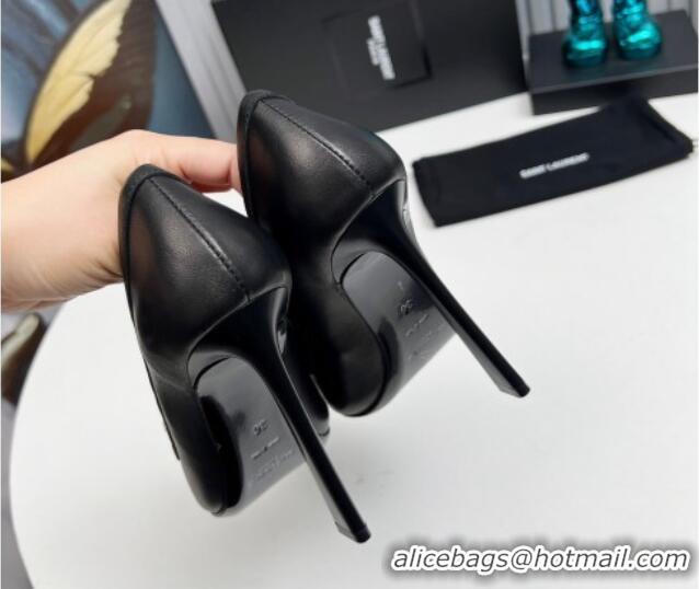 Perfect Saint Laurent D'ORSAY High Heel Pumps 11cm in Calfskin Leather Black 1226096