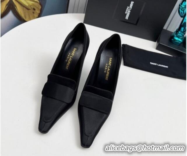 Purchase Saint Laurent D'ORSAY High Heel Pumps 11cm in Satin Black 1226097