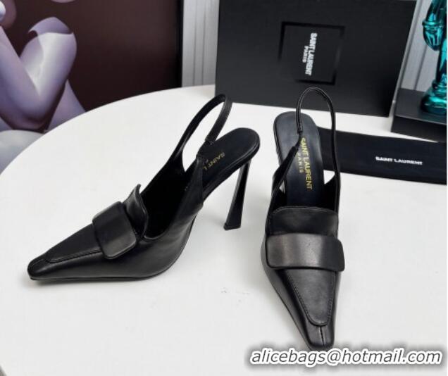 Low Cost Saint Laurent D'ORSAY Slingback Pumps 11cm in Calfskin Leather Black 1226099