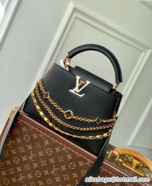 Affordable Price Louis Vuitton Capucines BB Bag in Black Taurillon Leather with Chain M12345 2025